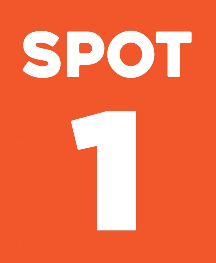 Orange free downloadable parking spot sign for Covid-19 Signage 